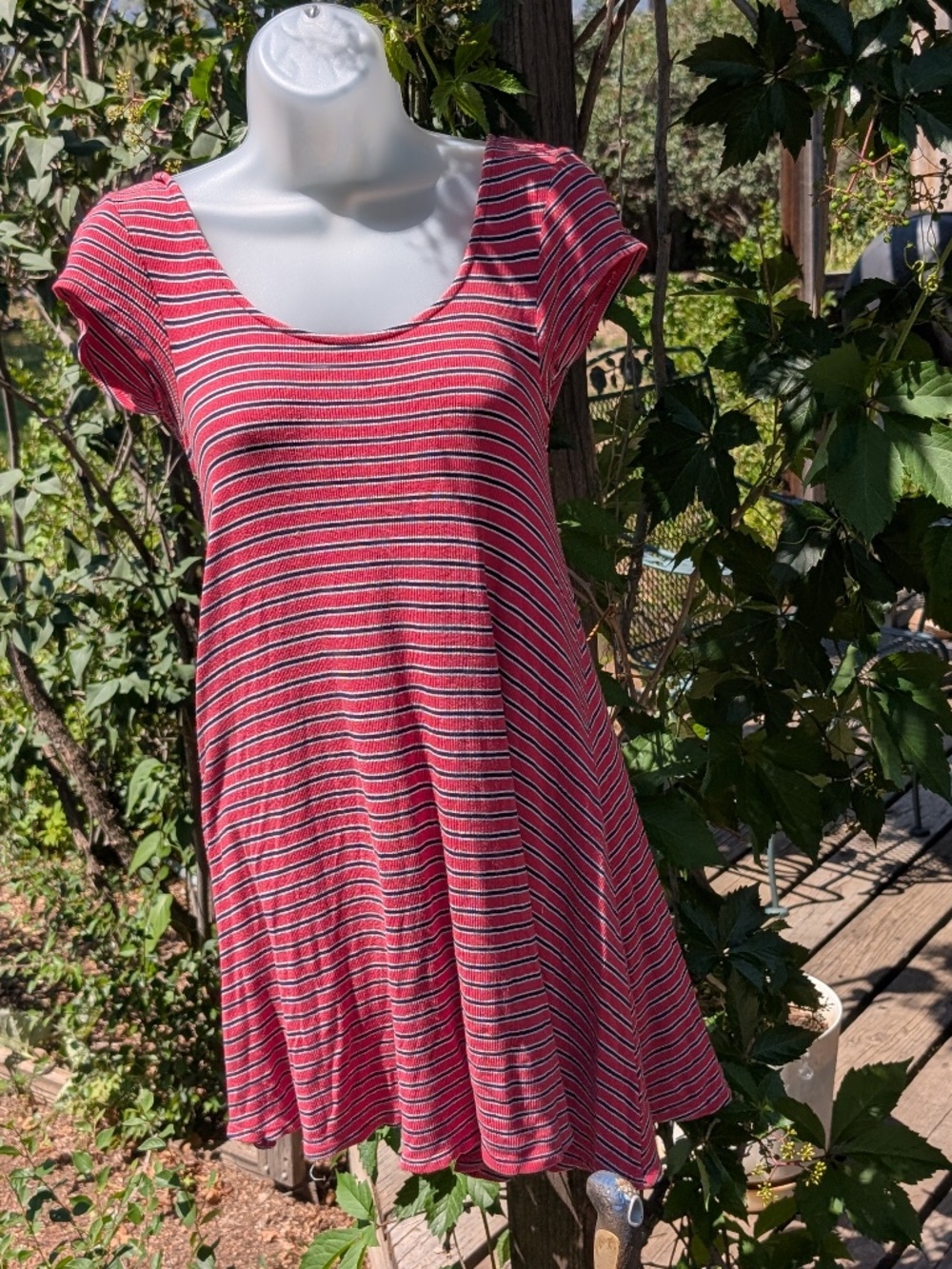 Simple, Comfy Stripped Mini-Dress